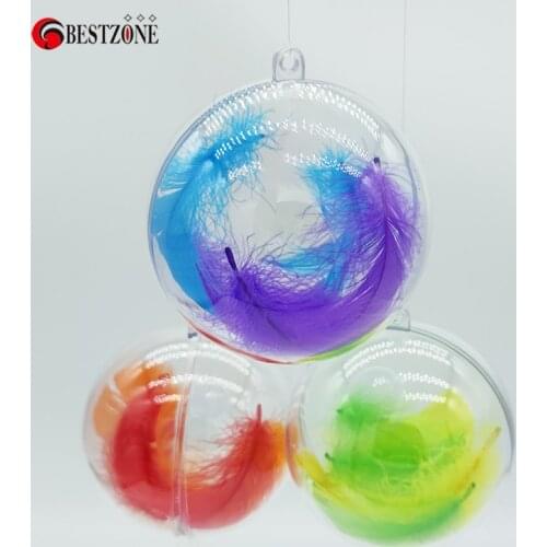 10Pcs 80MM Clear Plastic Christmas Balls Transparent For Wedding Decoration Hang Round Tree Decoration Capsule Gifts Box