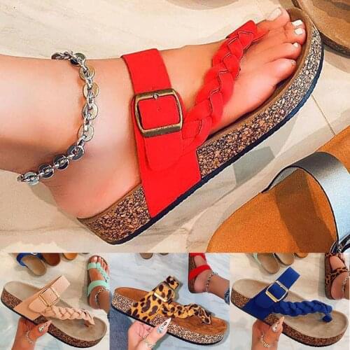 Cork Clip Toe Slippers Female Summer Fashion Sandals Couple Beach Shoes Sandals