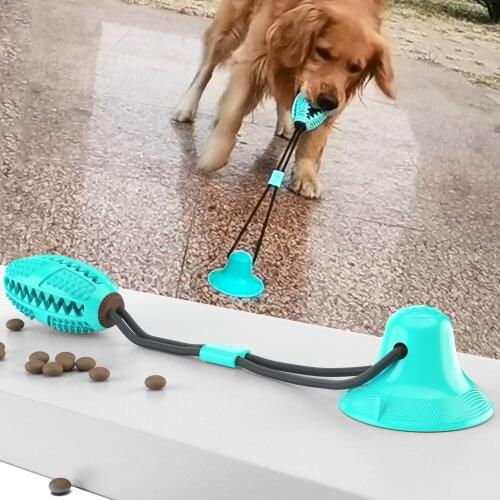 Pet Dog Toys for Small and Medium Dog Teeth Easy to Cleaning Toys Silicon Sucker Round The Oval Feeder Has Sound Push Ball Toys