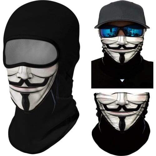 Triangle Scarf Neck Gaiter Vendetta Balaclava Motorcycle Full Face Cover Washable Ear Mask Anonymous Windproof Bandana Buff Army