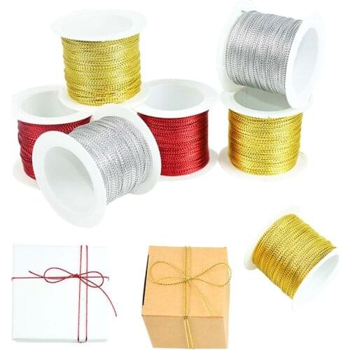 20m Gold Silver Cord Thread Rope Hang Tag for Bracelet Making Gift Packing Wrapping Decoration Ribbon DIY Crafts String Supplies