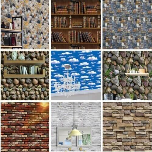 5M/10M living room kitchen bathroom waterproof wall stickers home decoration removable vinyl PVC masonry self-adhesive wallpaper