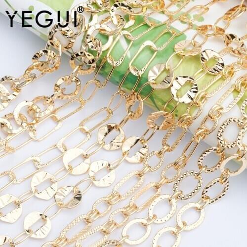 YEGUI C93,jewelry accessories,18k gold plated,0.3 microns,diy chain,hand made,charms,diy bracelet necklace,jewelry making,1m/lot