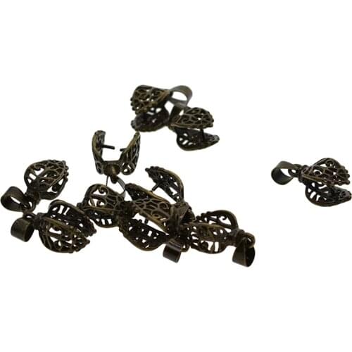 10pcs Pendant Tie Connector Clamp Clip Clasp Jewelry Findings 19