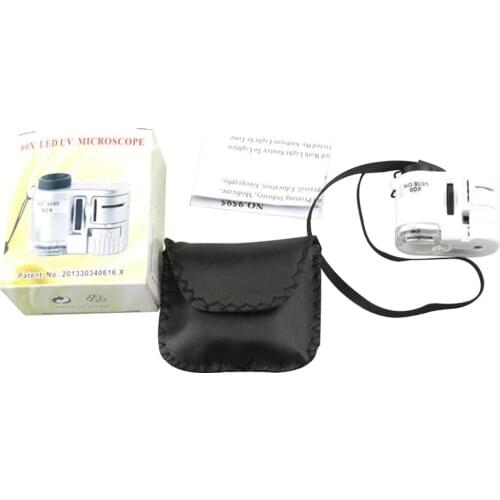 LED light purple light 60x microscope 60X zoom microscope magnify lens Bright LED light acrylic optical lens 1 pcs