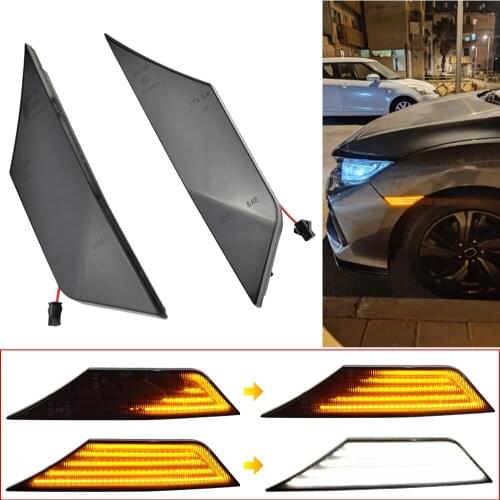 2PCS For Honda Civic 10th Gen Sedan/Coupe/Hatchback 2016 2017 2018 LED Dynamic Turn Signal Lights Side Indicator Lamp