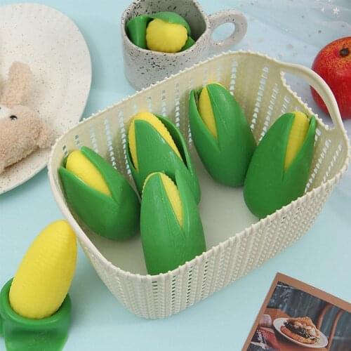 2Pcs Green Simulation Corns Kids Adult Stress Relief fidget Soft Tools Squeeze Toys Decompression Rubber I1B5