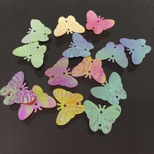 240pcs 22mm*18mm Pailettes PET Sequin Butterfly Laser Glitter Sequins for Nail Art Decoration Body Art Painting Nail DIY Decor