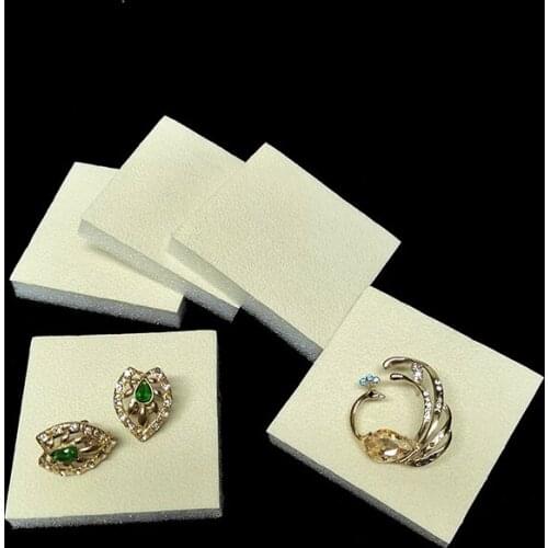 3 Pcs/lot Jewelry Sponge 7*7cm Beige Jewelry Box Inside Sponge Mat Jewelry Display Ring Earring Brooch Packing Box