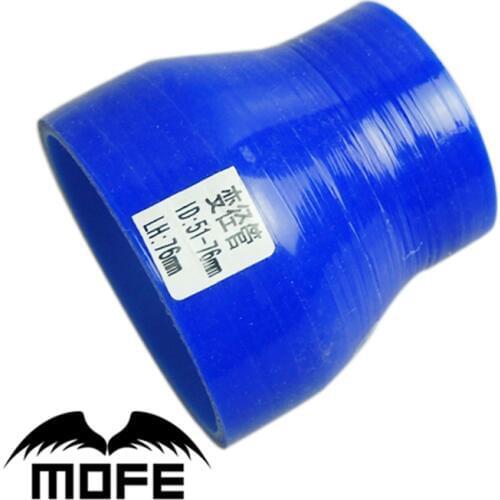 MOFE 51-76mm Blue Straight Turbo Intercooler Pipe 3-Ply Silicone Transition Coupler Hose Reducer
