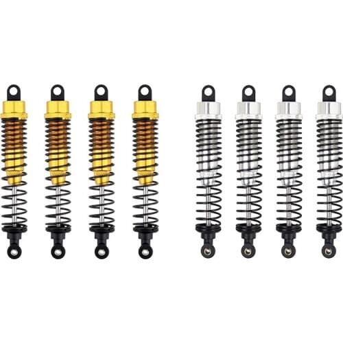 4PCS Shock Absorber 108mm Aluminum Alloy,Front Rear Assembled Spring Damper Suspension for 1/10 HSP RC Cars