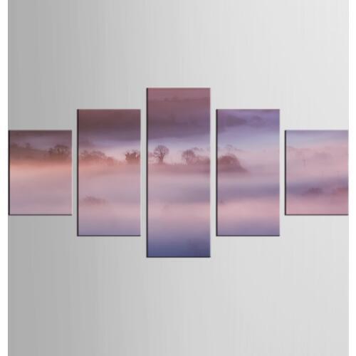 5 panel fog forest landscape painting canvas mural art home decoration living room canvas printing modern painting XL-FJ340-1