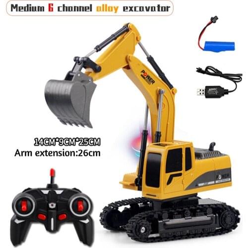 6ch Rc Vehicles Excavator Toys For Kids 2.4ghz Mini Remote Control Truck Electric Simulated Excavator Car Baby Gift Children Toy