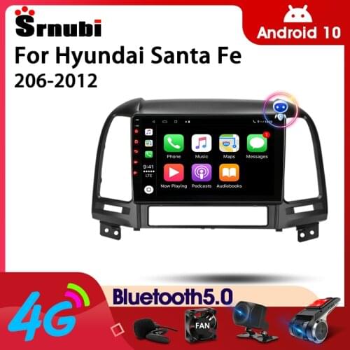 Srnubi Android 10.0 Car Audio Multimedia Radio For Hyundai Santa Fe 2006-2010 2011 2012 2Din GPS 4G Wifi Video Player DVD Stereo