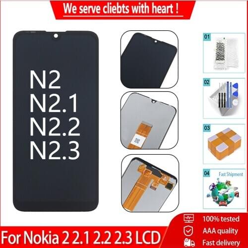 Original Quality for Nokia 2 2.1 2.2 2.3 LCD Screnn Display with 100% Tested Touch Panel Digitizer Assembly Replacement+Tools