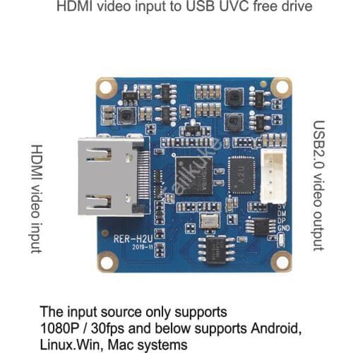 HDMI Input to USB Output 1080P30 Frame UVC Free Drive Android Linux Universal