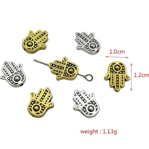 JunKang 2 color perforated palm hollow love peach heart spacer beads DIY bracelet necklace jewelry connector accessories