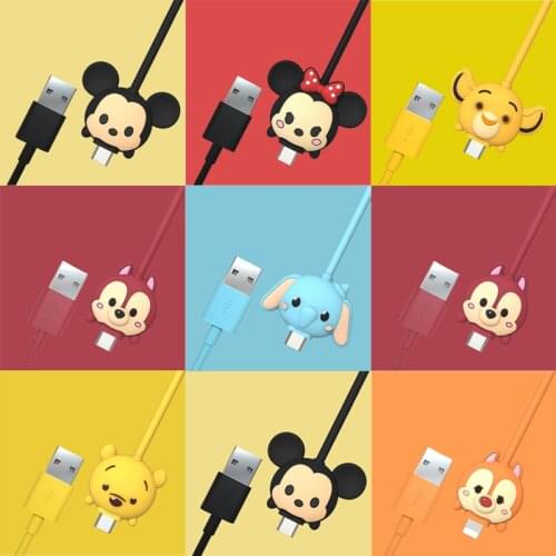 Disney Mickey Minnie Pooh Type-C Cable Fast Charging Usb Cable For Samsung Xiaomi Redmi Data Line Charger