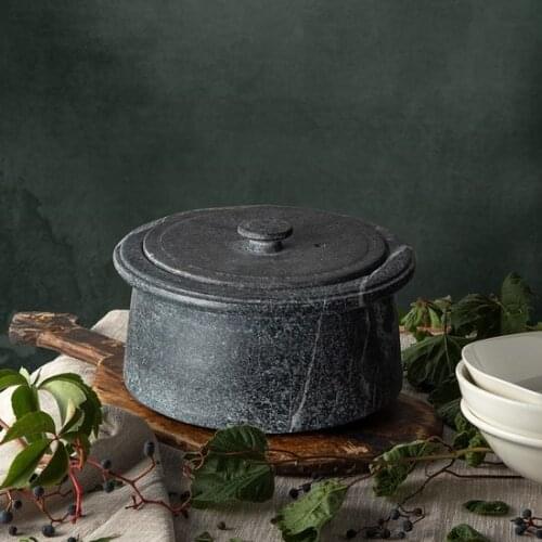 Nehir Belly Antique Natural Stone Pots 4 Person Stone Pot