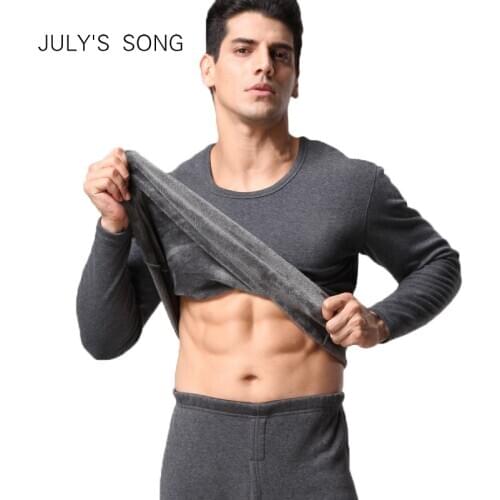 JULYS SONG Men Thermal Underwear Set Winter Velvet Thick Warm Layered Clothing Male Long Hot-Dry Thermal Set Men Underwear Sets