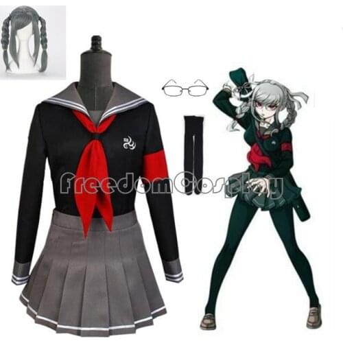 Danganronpa Peko Pekoyama Cosplay Costume with stocking glasses