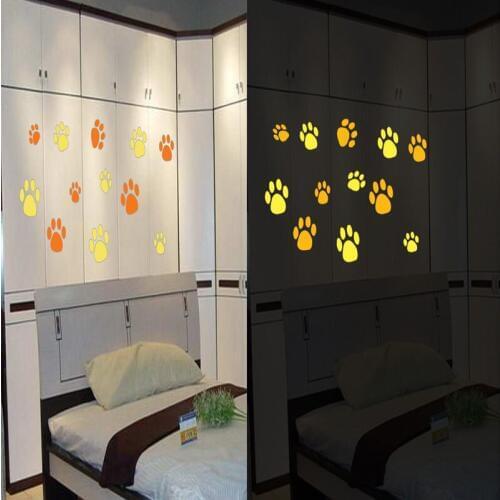 Colorful Light Luminous Fluorescent Animal Footprints Feet Bear Children Room Sitting Adornment Bedroom Unisex Plastic 2021