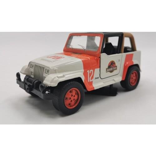 1/43 Scale Alloy Metal Diecast Vehicle Jeep Jurassic Parks SUV Auto Car Model Toys For Children Kids Gifts Collection Display