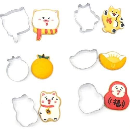 Mijiang New Cute Pig Cake Cutter Slicer DIY Cake Decorating Tools Stainless Steel Fondant Cookie Biscuit Molds Bakeware MX50