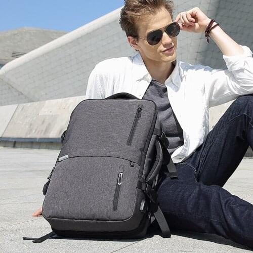 Fashion Business Bag Success Mens Oxford Multi-function Backpack Can Shrink Large Capacity Outdoor Pure Color Leisure