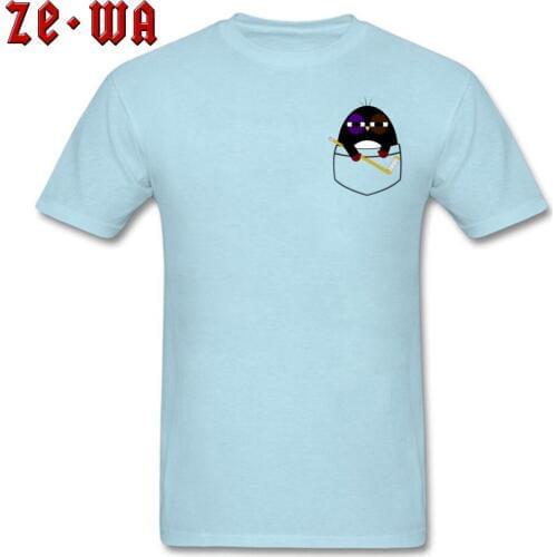 Pocket Penguin Fashionable T-Shirt 100% Cotton Mens Loose 3XL T Shirt Streetwear Basic Tees 2018 New Arrival Male Sleeved Tops