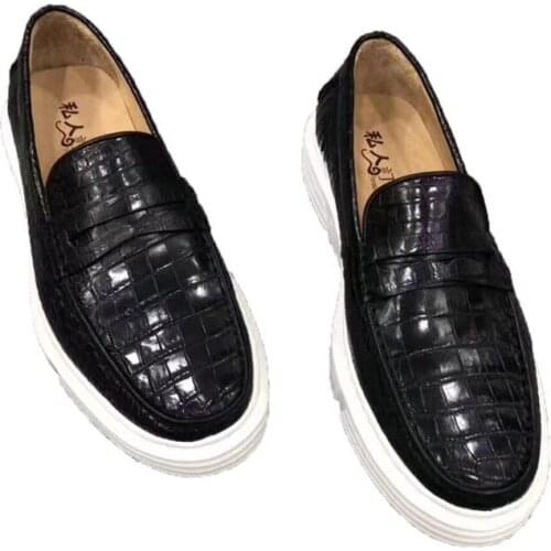 YL0073 Crocodile Quality Luxury Mens Casual Shoes Famous Brands High Quality New Style Fashionable Mens Shoes