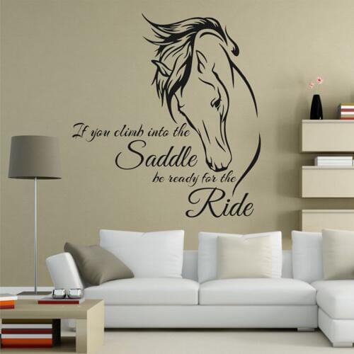 Horse Riding Wall Decal Quote Vinyl Art If You Climb Into the Saddle Be Ready for the Ride Horse Decor Wall Sticker