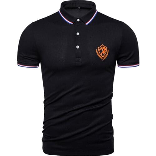 New 2020 Brand Quality Cotton Mens Polos Eagle Embroidery Polo Shirt Men Casual Social Business Men Clothing Short Sleeve Polos