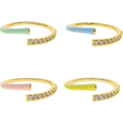Pastel Neon Enamel Colorful Finger Rings 2021 Summer Hot Selling High Quality Finger Ring Wholesale