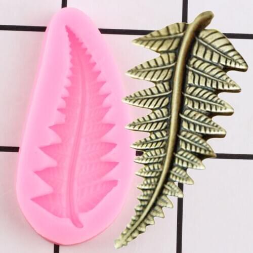 Sugar Craft Fern Leaf Silicone Mold DIY Leaves Cupcake Topper Fondant Cake Decorating Tools Candy Clay Chocolate Gumpaste Moulds