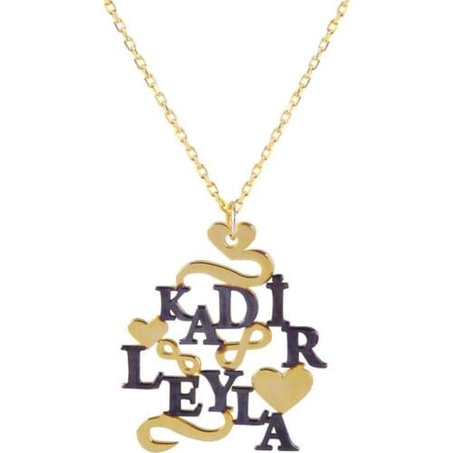 Special Design New Two Is Gold Plated Silver Necklace