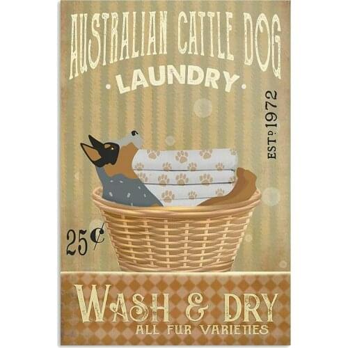 Laundry Australian Cattle Dog Tin Sign Bar Home Decoration Year The Best for Parents So That Children Can Gain Knowledge inLife