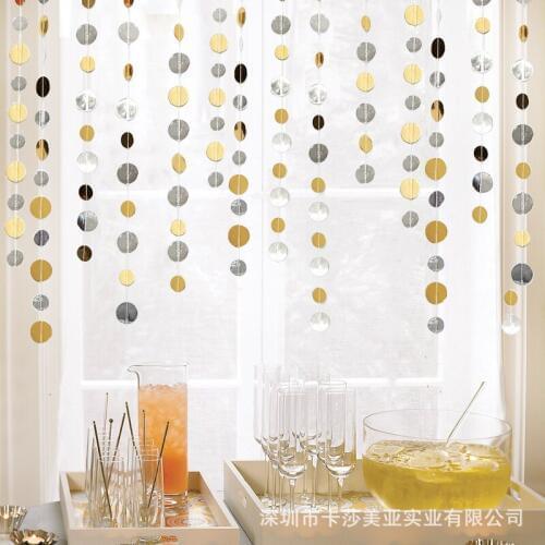Party decoration gold silver disc garland Birthday Wedding party decoration hanging garland