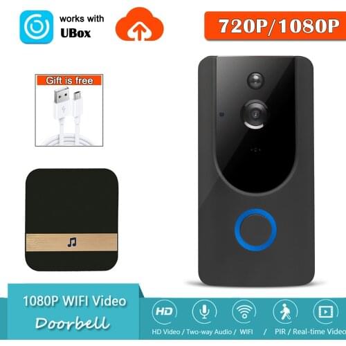 HD 720P/1080P WiFi Video Doorbell Intercom IR Alarm Wireless Home Battery-Powered Camera Rainproof Night Vision PIR Monitoring