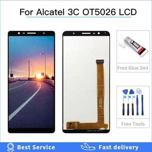 High quality screen For Alcatel 3C OT 5026 5026 5026A 5026D OT5026 LCD Display Touch Screen Digitizer Assembly + Tools + glue