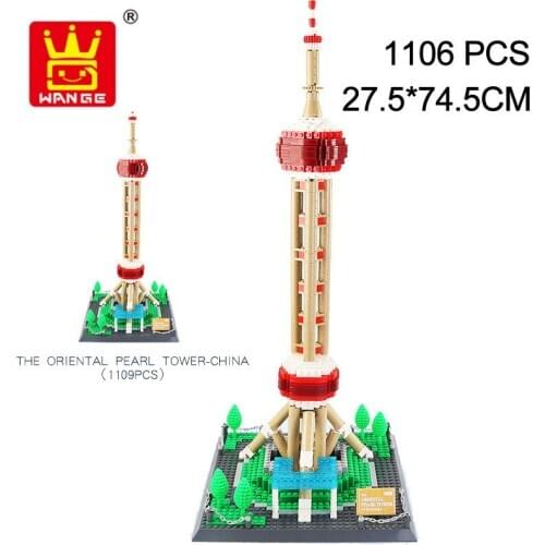 Wange 5224 Blocks Architecture Oriental Pearl Tower Landmark Collection Building Block Fun City Bricks Model Cute Kids Toys