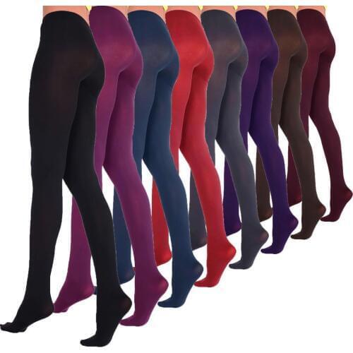 Ladies Girls Fashion Satin velvet Opaque Tights pantyhose 80 DENIER with back panel gusset