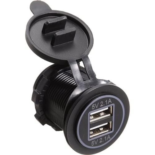 1pc 12V Cigarette Socket Lighter Plug Power Adapter Orange/Blue/Green LED Color Car Double USB Port Electronics