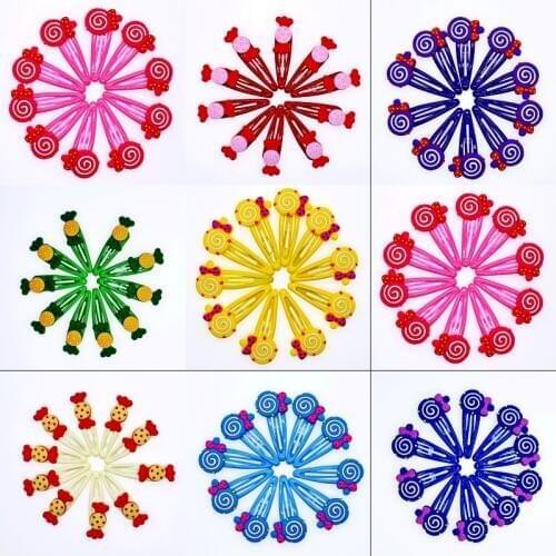 Kids Girls Birthday Gift 10 Pcs Cute Girls Hairpins Candy Lollipop Children Hair Accessories Headwear Hair clips