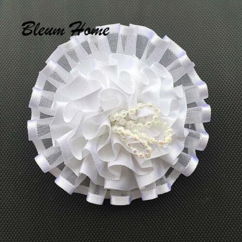 2pcs Daughter gift Fashion Modeling tool Cute lovely white artificial flowers Hairstyle Bows Headwear Elastic Hair Band for Girl