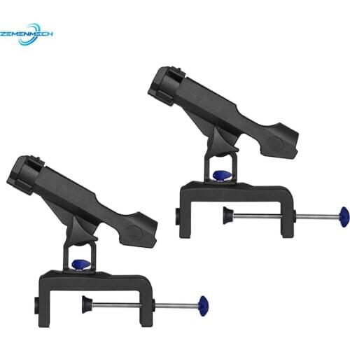 2PCS 360 Degree Adjustable Fishing Rod Rack Holder Clamp On Kayak Boat Support Pole Stand For Fishing Rod Marine Ponton Rubber
