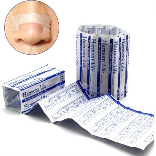 50PCS Harmony Life Anti Snoring Nasal Patch Good Sleep Nasal Stop Snoring Strip Easier HealthCare Patch 66mm Anti Snore Device
