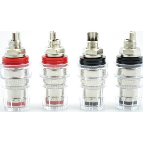 50pcs Rhodium plated Hi-End Amplifier Speaker Terminal Binding Post audio speaker jack plug