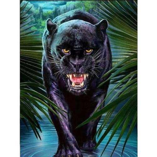 Diamond Painting Kits Animals Leopard Full Round With AB Drill Diamond Embroidery Full Set Mosaic Diamond Kit Wall Stickers Art