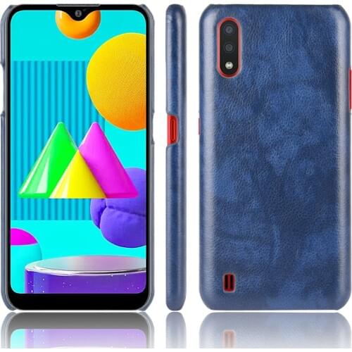For Samsung Galaxy M01 M 01 SM-M015F/DS Case PU Leather Litchi Pattern Skin Hard Cover For Samsung Galaxy M01 Phone Back Case